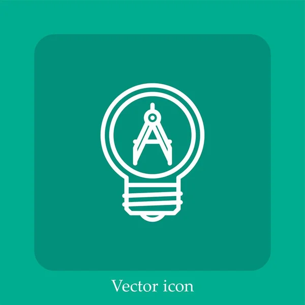 Architect Vector Icon Linear Icon Line Editable Stroke — Stock Vector