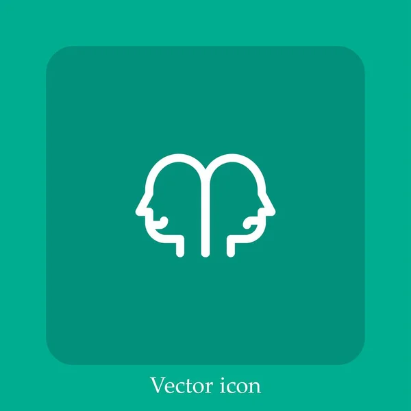 Icône Vectorielle Bipolaire Icône Linéaire Ligne Avec Course Modifiable — Image vectorielle