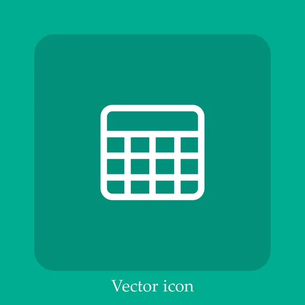 Calendar Vector Icon Linear Icon Line Editable Stroke — Stock Vector