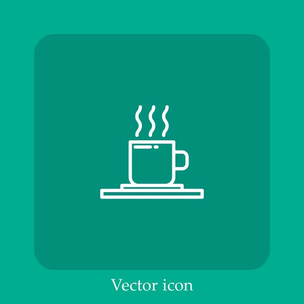 Ícone Vetor Café Linear Icon Line Com Curso Editável — Vetor de Stock