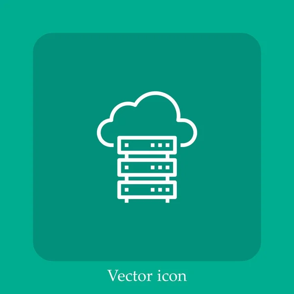 Cloud Computing Vektorová Ikona Lineární Ikona Čára Upravitelným Tahem — Stockový vektor
