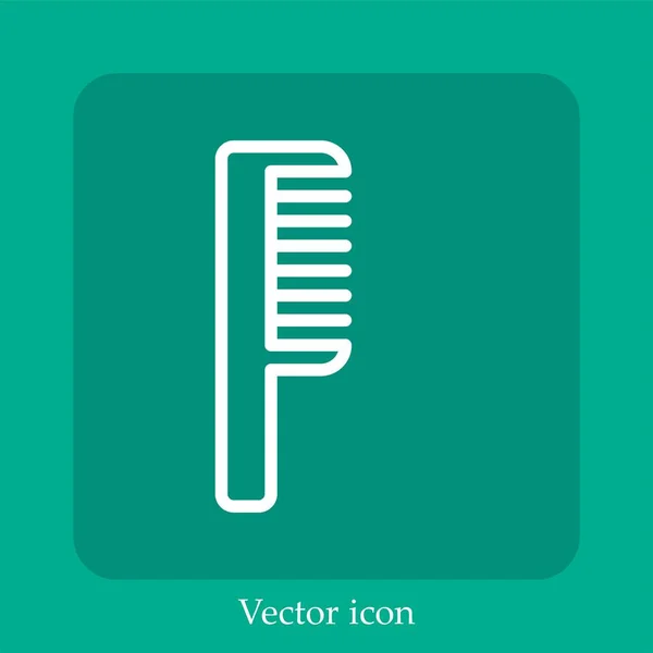 Icône Vectorielle Peigne Icône Linéaire Ligne Avec Course Modifiable — Image vectorielle