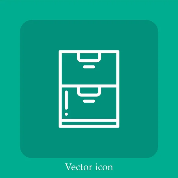 Icono Vector Almacenamiento Datos Icon Line Lineal Con Carrera Editable — Vector de stock