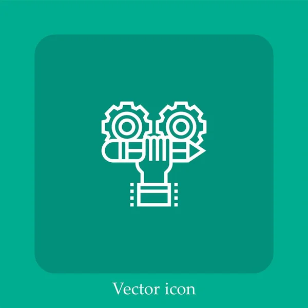 Icône Vectorielle Développeur Icône Linéaire Ligne Avec Trait Modifiable — Image vectorielle