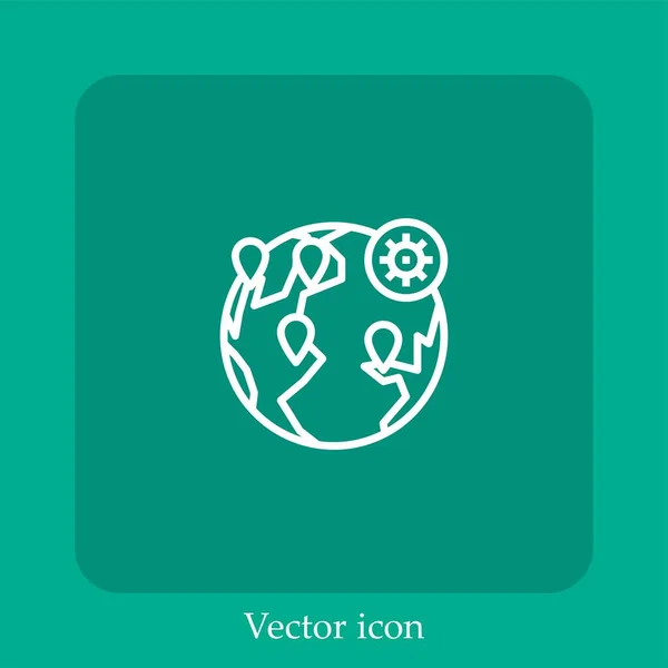 Icono Del Vector Epidémico Icon Line Lineal Con Accidente Cerebrovascular — Vector de stock