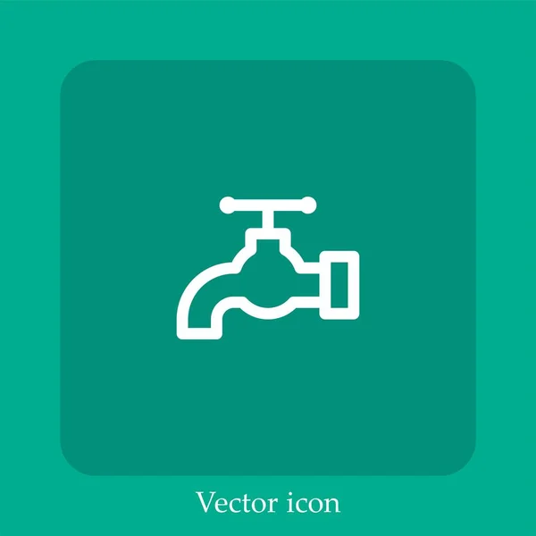 Wasserhahn Vektor Symbol Lineare Icon Line Mit Editierbarem Strich — Stockvektor