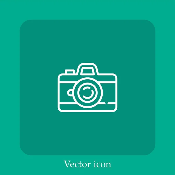 Ícone Vetor Câmera Filme Linear Icon Line Com Curso Editável — Vetor de Stock