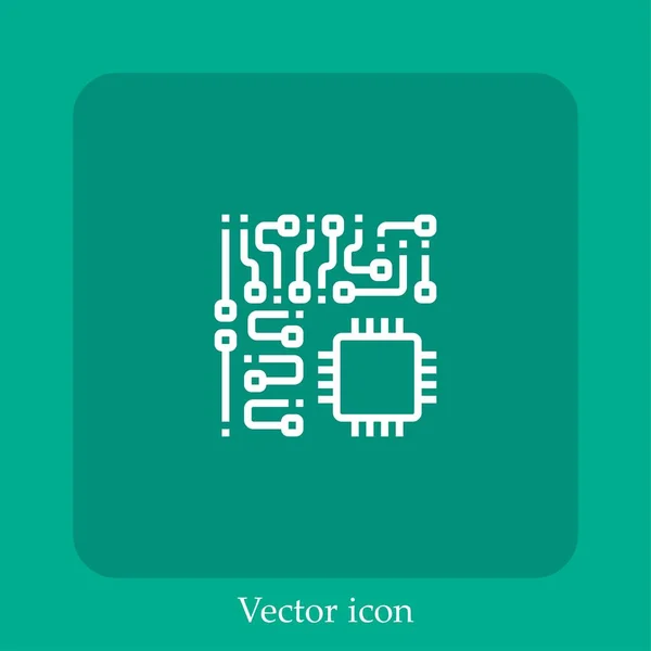 Processor Vector Icon Linear Icon Line Editable Stroke — Stock Vector