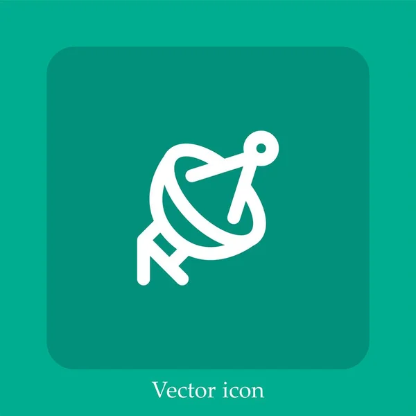 Icono Vector Antena Radio Icon Line Lineal Con Carrera Editable — Vector de stock