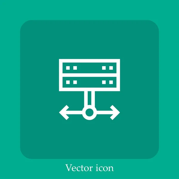 Server Vektor Symbol Lineare Icon Line Mit Editierbarem Strich — Stockvektor