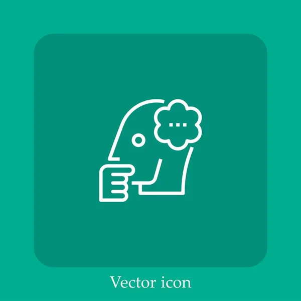 Pensamento Ícone Vetor Linear Icon Line Com Curso Editável — Vetor de Stock