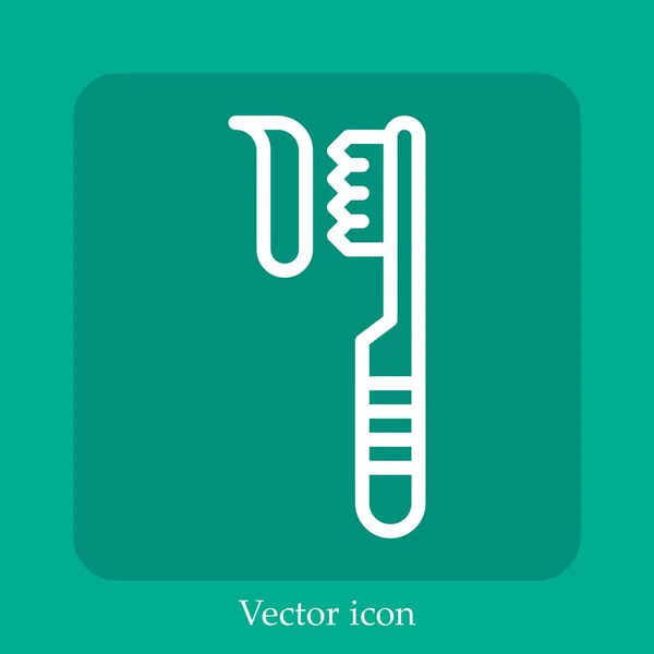 Fogkefe Vektor Ikon Lineáris Ikon Vonal Szerkeszthető Stroke — Stock Vector
