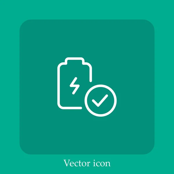 Ícone Vetorial Verificado Linear Icon Line Com Curso Editável — Vetor de Stock