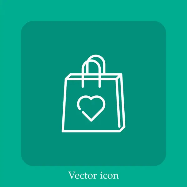 Bag Vector Icon Linear Icon Line Editable Stroke — Stock Vector