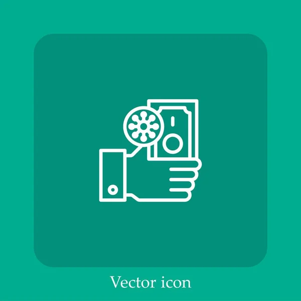 Banknote Vector Icon Linear Icon Line Editable Stroke — Stock Vector