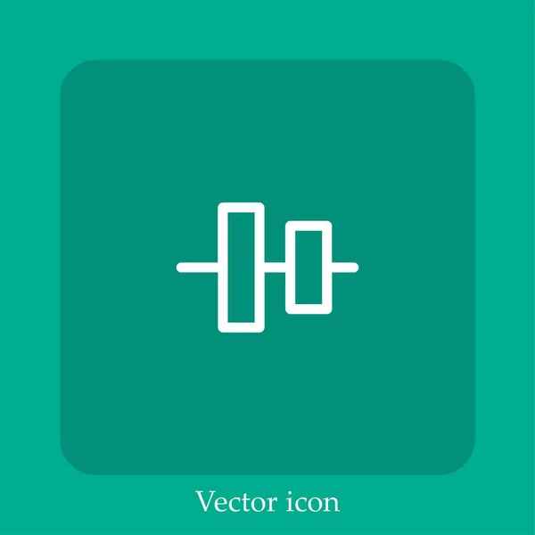 Centro Alinear Icono Vectorial Icon Line Lineal Con Carrera Editable — Vector de stock