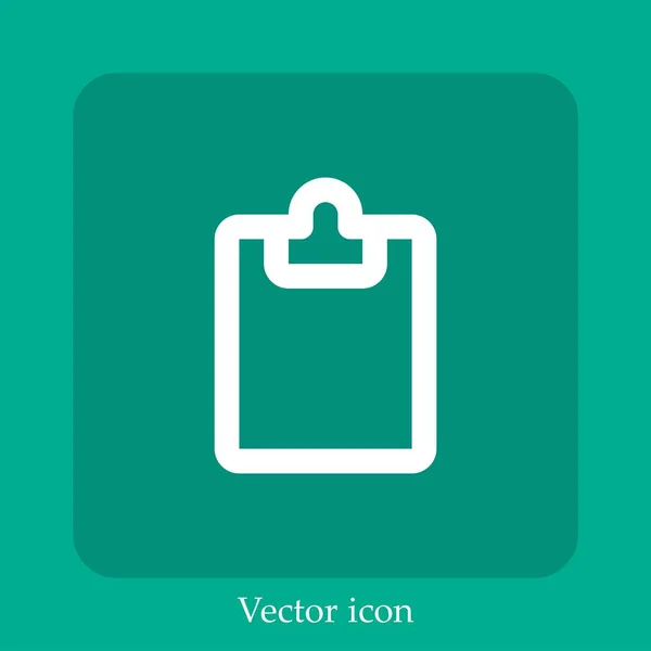 Clipboard Ícone Vetor Linear Icon Line Com Curso Editável — Vetor de Stock