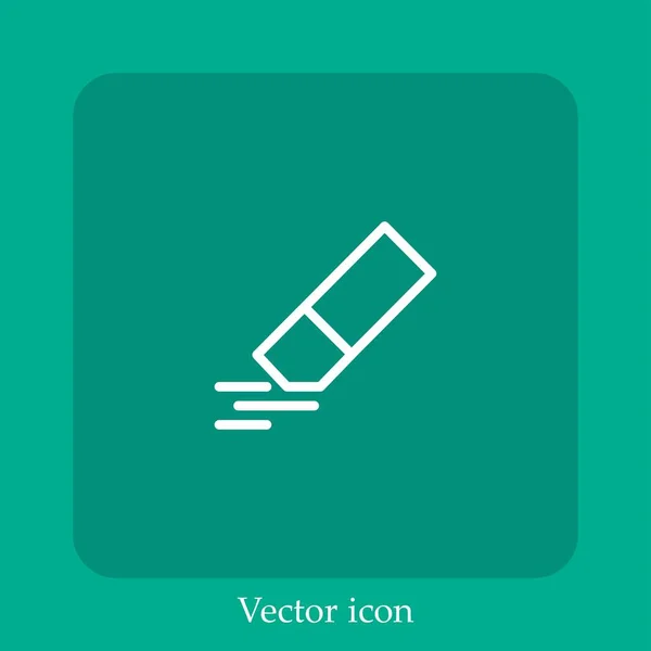 Ícone Vetor Borracha Linear Icon Line Com Curso Editável — Vetor de Stock