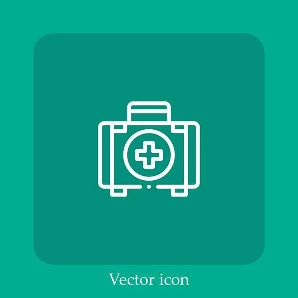 Verbandskasten Vektor Symbol Lineare Icon Line Mit Editierbarem Strich — Stockvektor