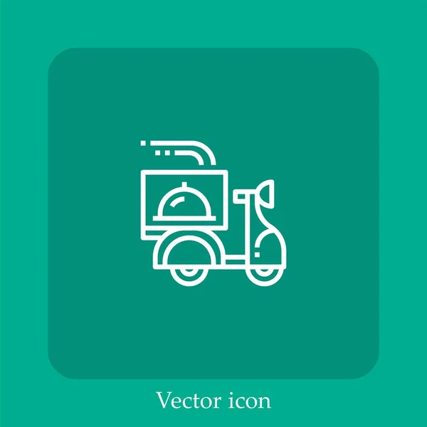 Ícone Vetor Entrega Alimentos Linear Icon Line Com Curso Editável —  Vetores de Stock