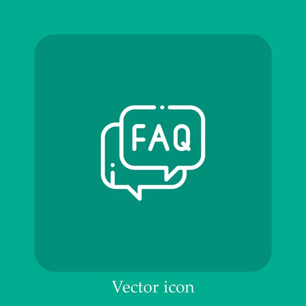 Faq Vektor Symbol Lineare Icon Line Mit Editierbarem Strich — Stockvektor