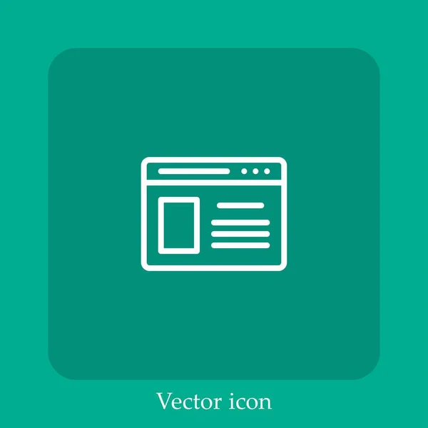 Icône Vectorielle Carte Identité Icône Linéaire Ligne Avec Course Modifiable — Image vectorielle