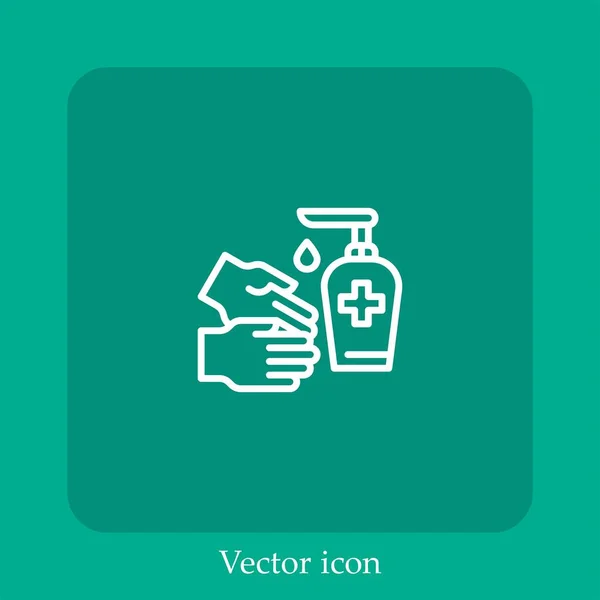 Hand Sanitizer Vektor Symbol Lineare Icon Line Mit Editierbarem Strich — Stockvektor