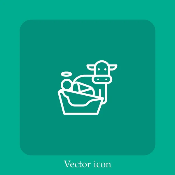 Icono Vector Jesus Icon Line Lineal Con Trazo Editable — Archivo Imágenes Vectoriales