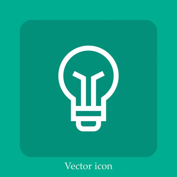 Ícone Vetor Lâmpada Linear Icon Line Com Curso Editável — Vetor de Stock