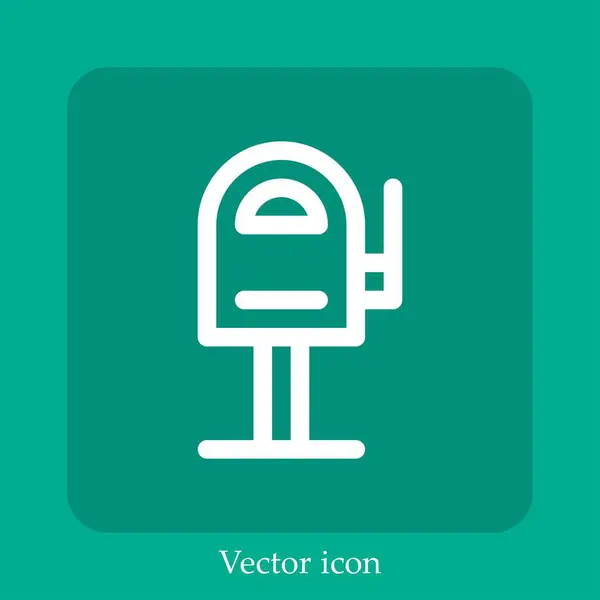 Ícone Vetor Caixa Correio Linear Icon Line Com Curso Editável — Vetor de Stock