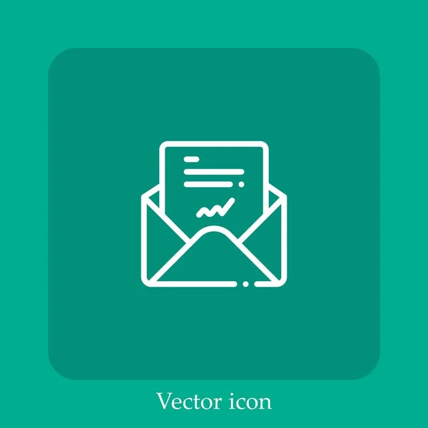 Letter Vektor Icon Lineare Icon Line Mit Editierbarem Strich — Stockvektor