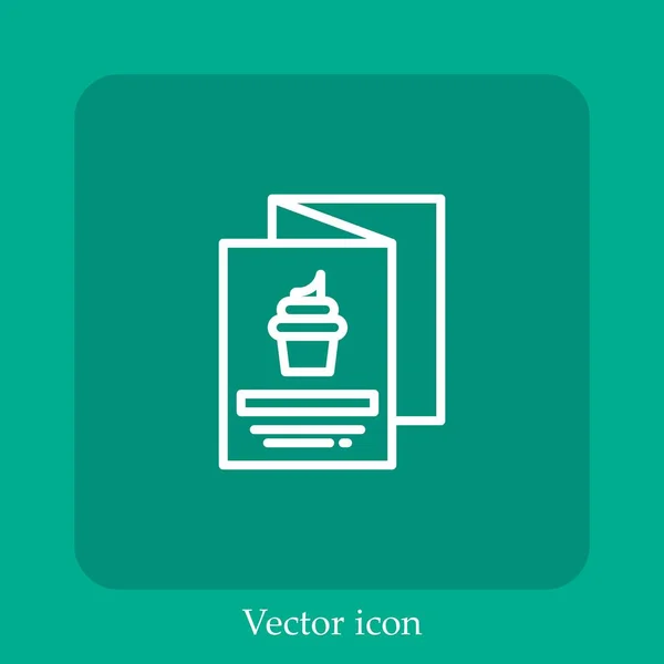 Ícone Vetor Menu Linear Icon Line Com Curso Editável — Vetor de Stock