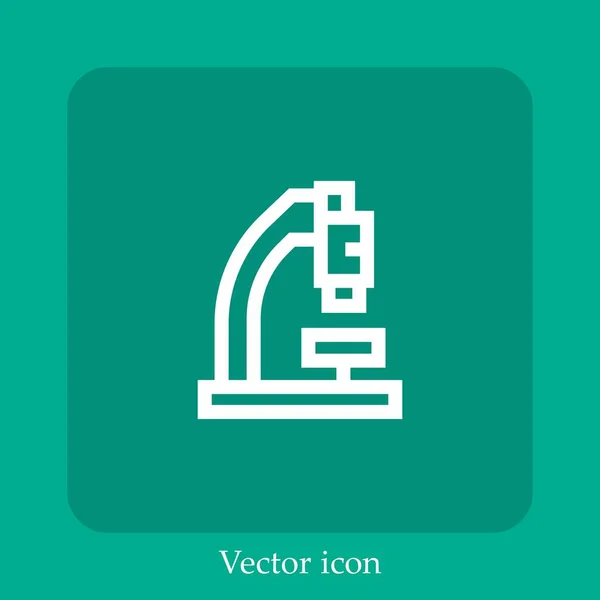 Mikroskop Vektorsymbol Linear Icon Line Mit Editierbarem Strich — Stockvektor