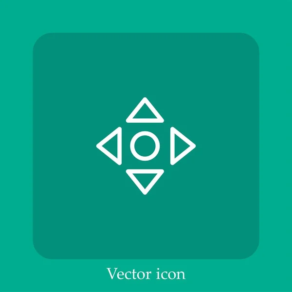 Mover Ícone Vetorial Linear Icon Line Com Curso Editável — Vetor de Stock