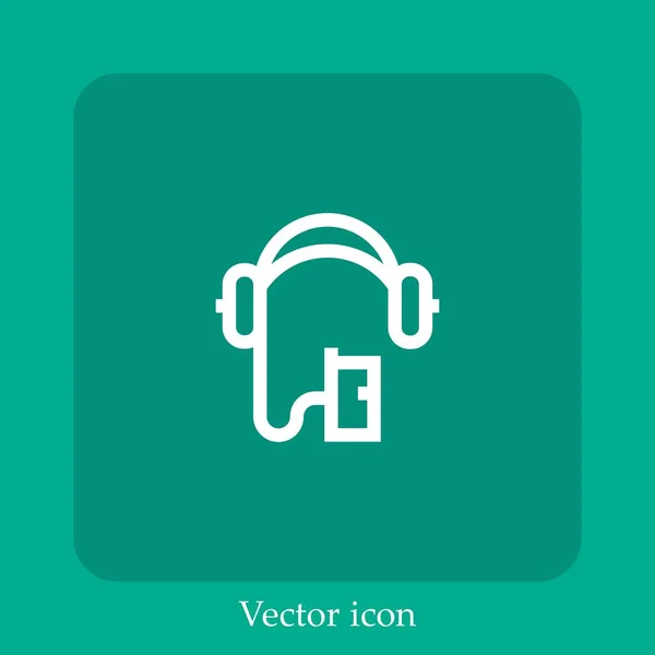 Music Vector Icon Linear Icon Line Editable Stroke — Stock Vector