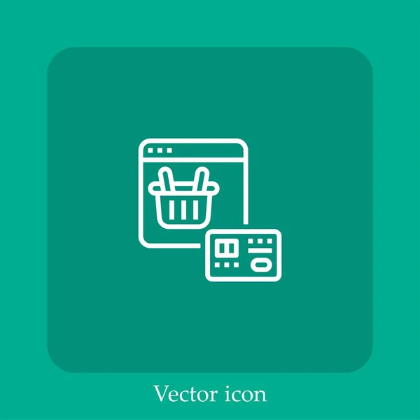 Online Zahlungs Vektor Symbol Lineare Icon Line Mit Editierbarem Strich — Stockvektor