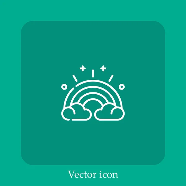 Rainbow Vector Icon Linear Icon Line Editable Stroke — Stock Vector