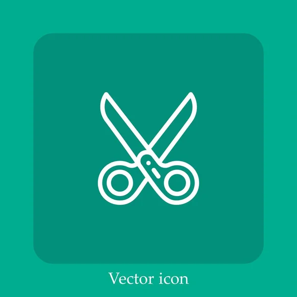 Scheren Vektor Symbol Lineare Icon Line Mit Editierbarem Strich — Stockvektor