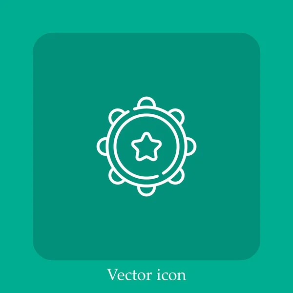 Icône Vectorielle Tambourine Icône Linéaire Ligne Avec Trait Modifiable — Image vectorielle