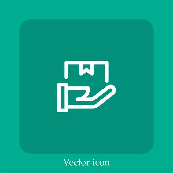 Caixa Ícone Vetor Linear Icon Line Com Curso Editável — Vetor de Stock