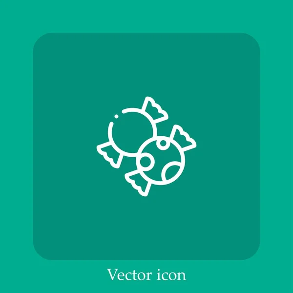 Caramelos Icono Vectorial Icon Line Lineal Con Carrera Editable — Vector de stock