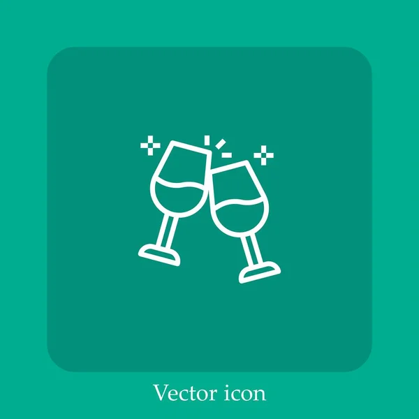 Jubelt Vektor Symbol Lineare Icon Line Mit Editierbarem Strich — Stockvektor