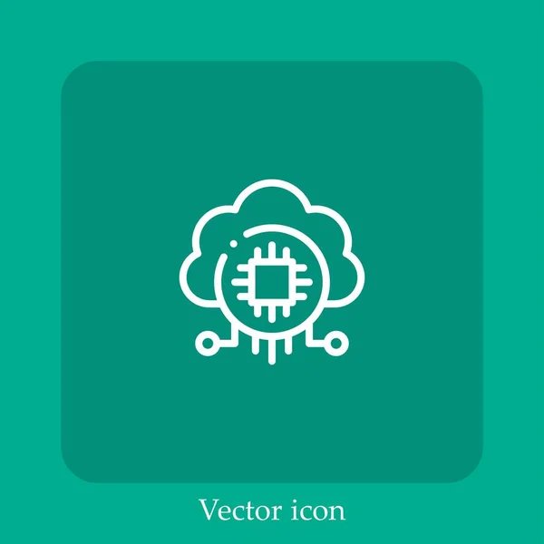 Wolkenvektorsymbol Lineare Icon Line Mit Editierbarem Strich — Stockvektor