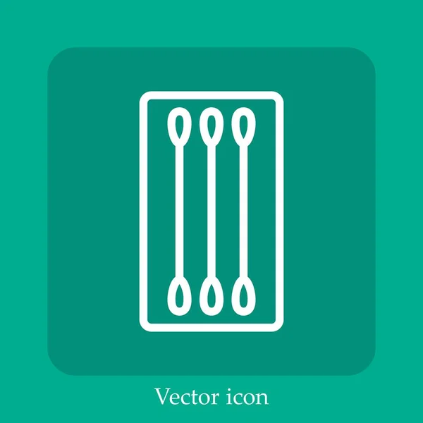 Capullos Algodón Icono Vectorial Icon Line Lineal Con Carrera Editable — Vector de stock