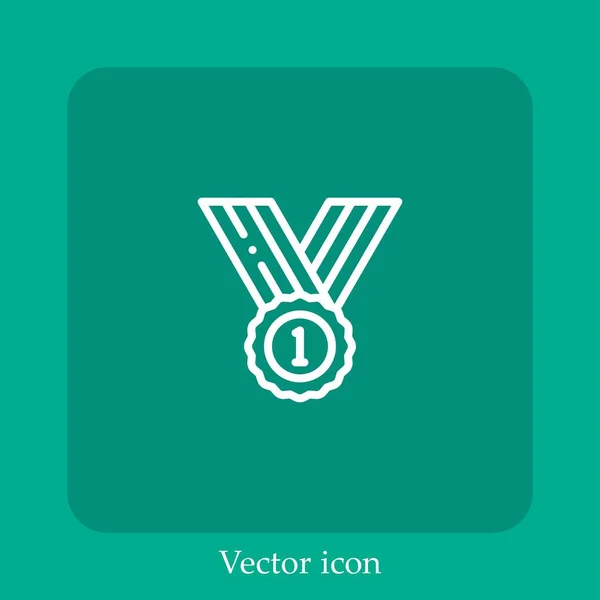 Première Icône Vectorielle Icône Linéaire Ligne Avec Trait Modifiable — Image vectorielle