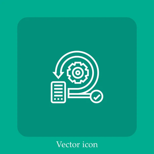 Ícone Vetorial Iteração Linear Icon Line Com Curso Editável — Vetor de Stock