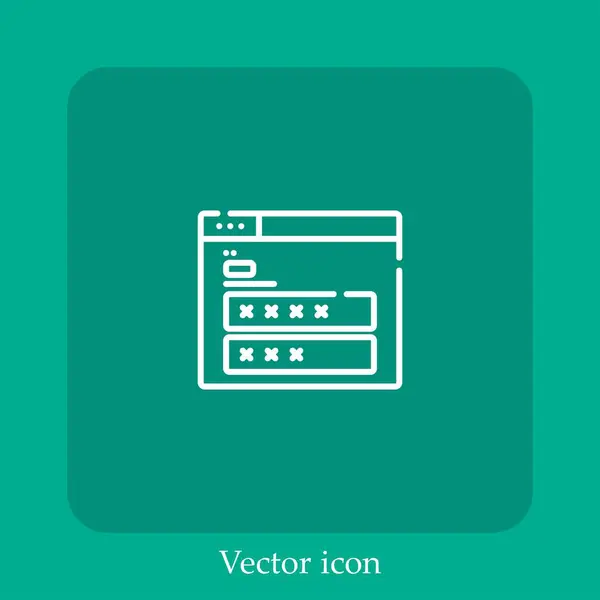 Login Vektor Symbol Lineare Icon Line Mit Editierbarem Strich — Stockvektor