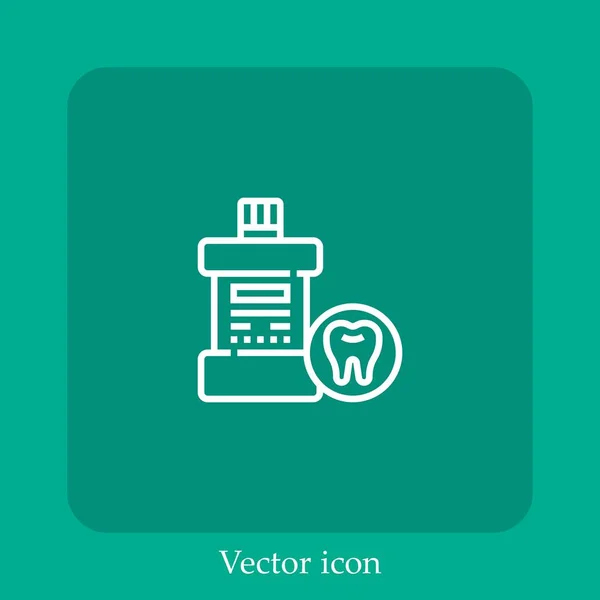 Ícone Vetorial Bochecho Linear Icon Line Com Curso Editável — Vetor de Stock
