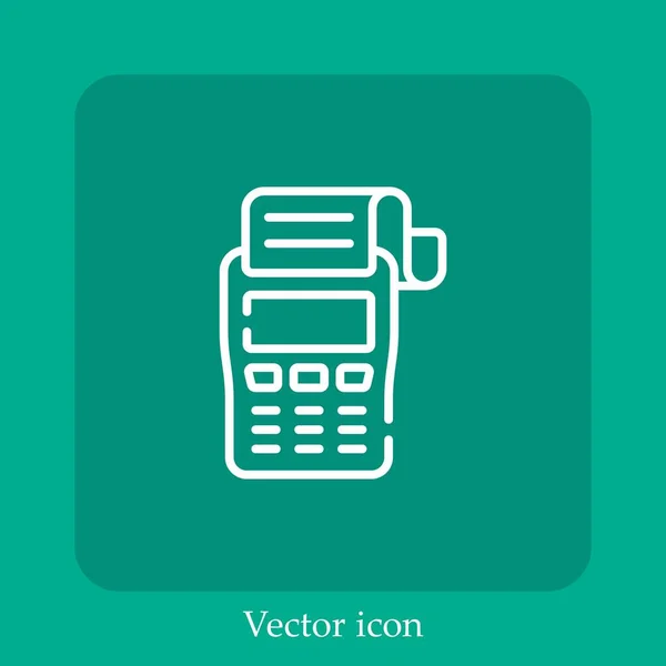 Payment Terminal Vector Icon Linear Icon Line Editable Stroke — Stock Vector