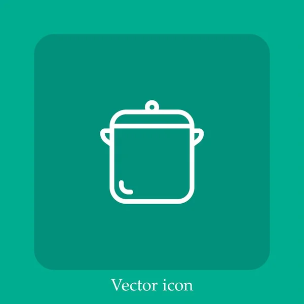 Pot Vector Icon Linear Icon Line Editable Stroke — Stock Vector